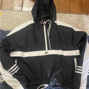 Youth Adidas cropped quarter zip windbreaker